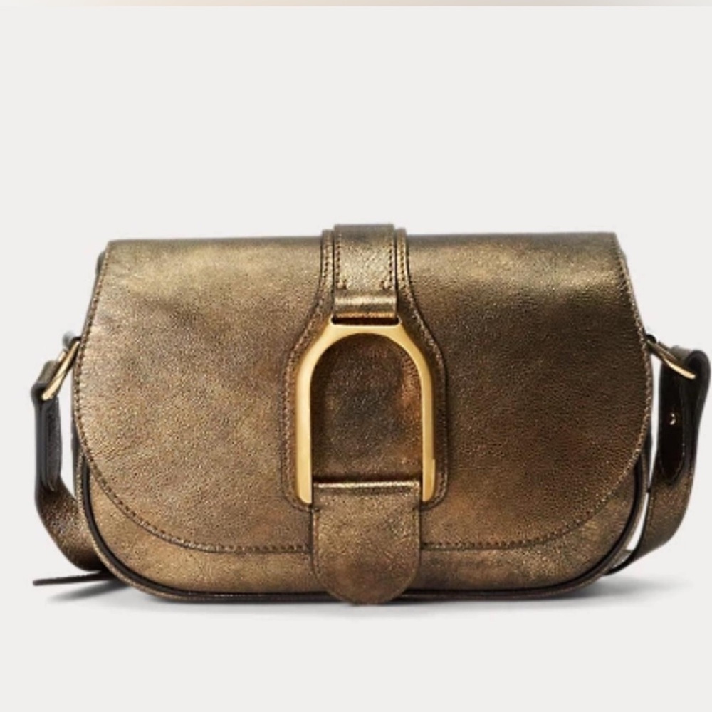 Ralph Lauren Welington Metallic Calfskin Shoulder Bag